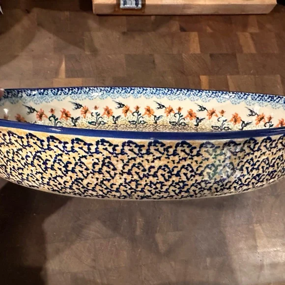 Polish Pottery Unikat large baking dish 13.5” x 10” - Picture 4 of 4